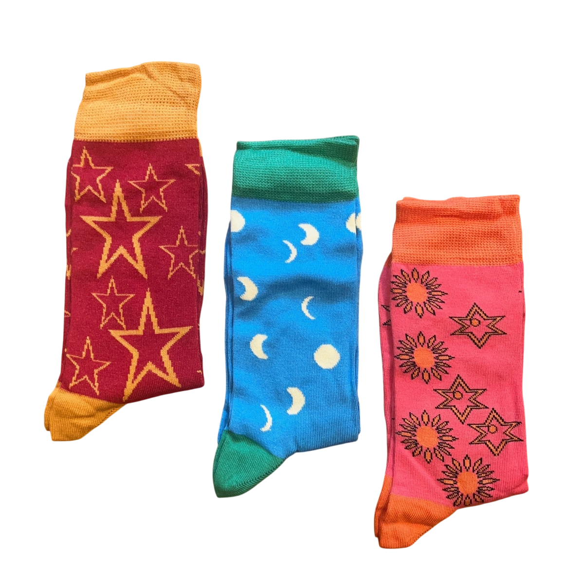 Bamboo - 3 Pack Sock Set - Suns, Stars & Moons - Regent Tailoring Salisbury