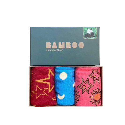 Bamboo - 3 Pack Sock Set - Suns, Stars & Moons - Regent Tailoring Salisbury