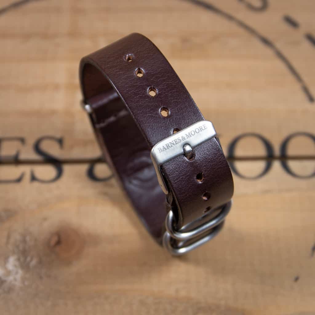 Barnes and Moore NATO watch strap in English harness leather