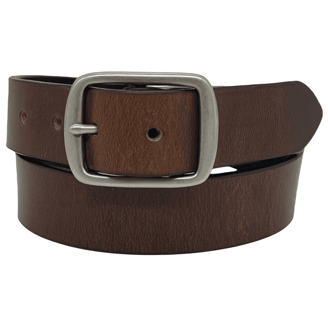 Barnes & Moore - Submariner Belt - Oak Bark Conker Leather with Nickel - Regent Tailoring Salisbury