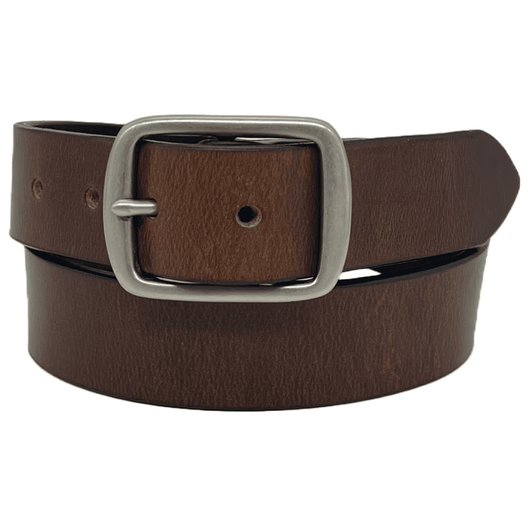 Barnes & Moore - Submariner Belt - Oak Bark Conker Leather with Nickel