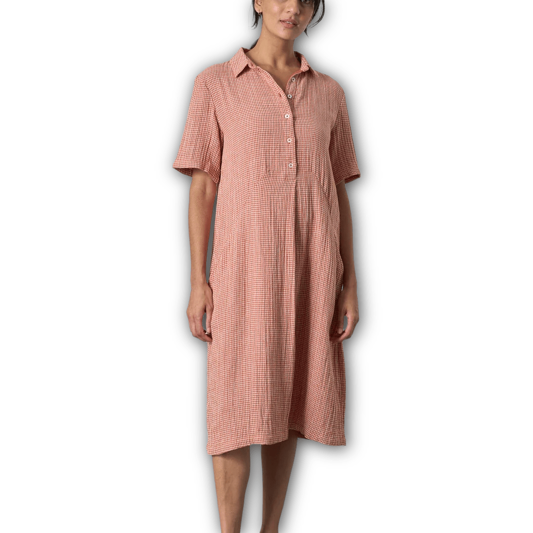 Bibico - Alexa Shirt Dress - Rust Check - Regent Tailoring Salisbury