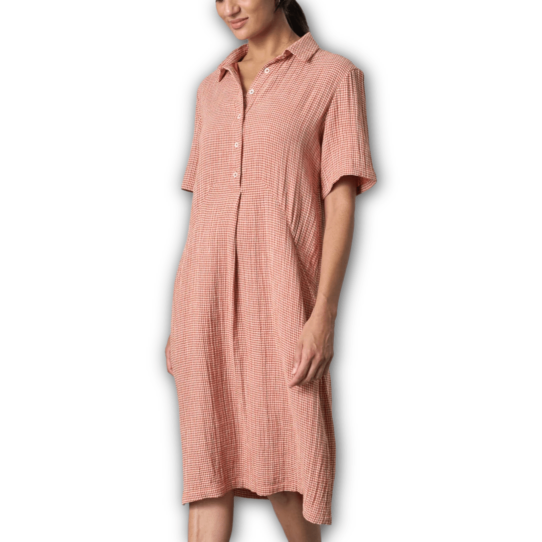 Bibico - Alexa Shirt Dress - Rust Check - Regent Tailoring Salisbury