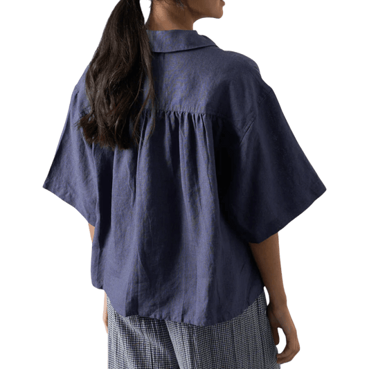 Bibico - Alina Shirt - Navy Linen - Regent Tailoring Salisbury