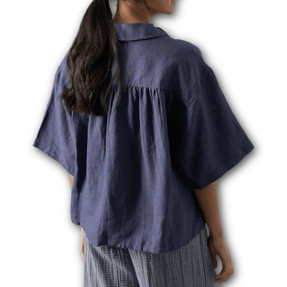 Bibico - Alina Shirt - Navy Linen - Regent Tailoring Salisbury