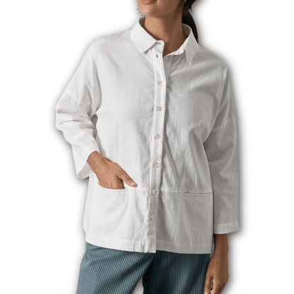 Bibico - Anya Oversized Blouse - White Stripes - Regent Tailoring Salisbury