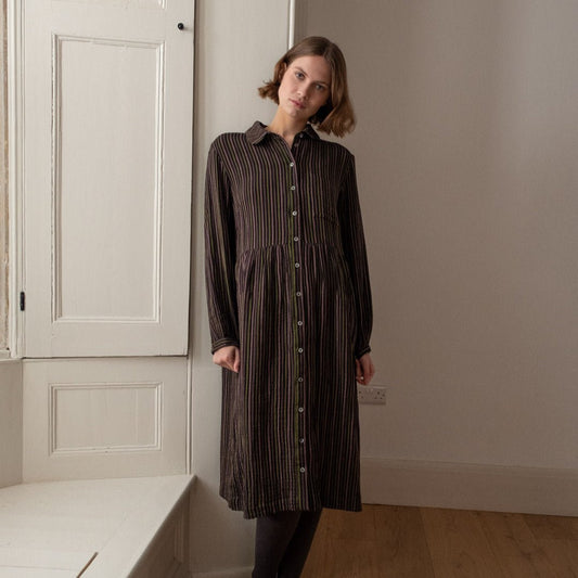 Bibico - Bea Shirt Dress - Double Gauze Stripe - Multicolour - Regent TailoringBibico