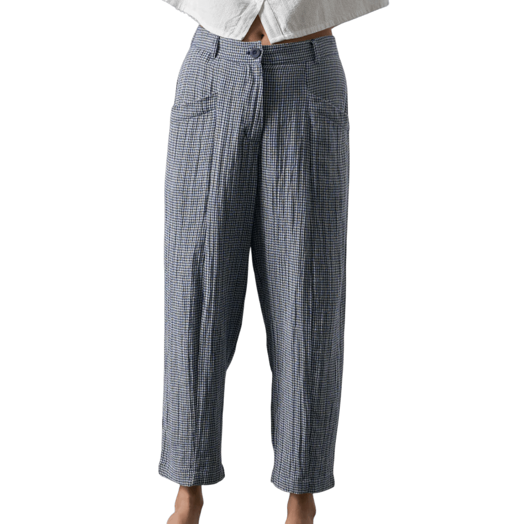 Bibico - Lorren Trousers - Navy Check - Regent Tailoring Salisbury