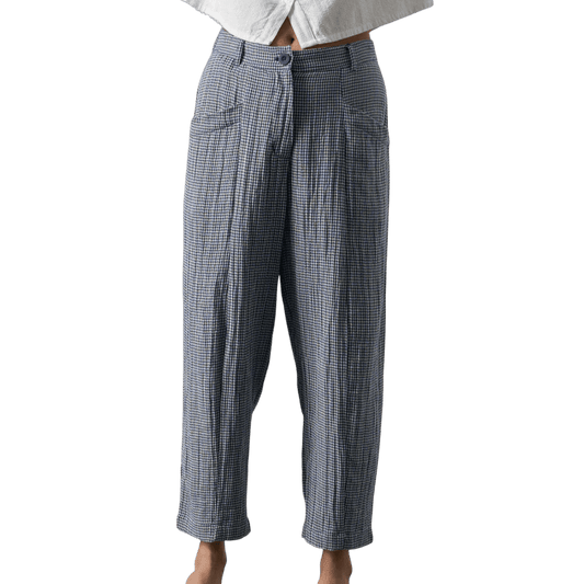 Bibico - Lorren Trousers - Navy Check - Regent Tailoring Salisbury