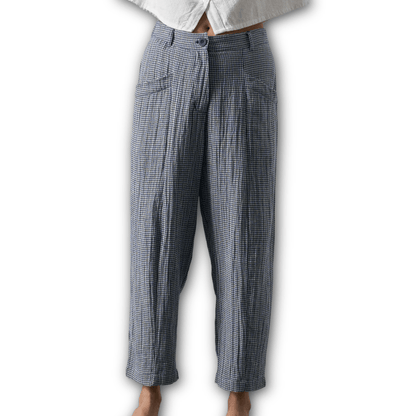 Bibico - Lorren Trousers - Navy Check - Regent Tailoring Salisbury