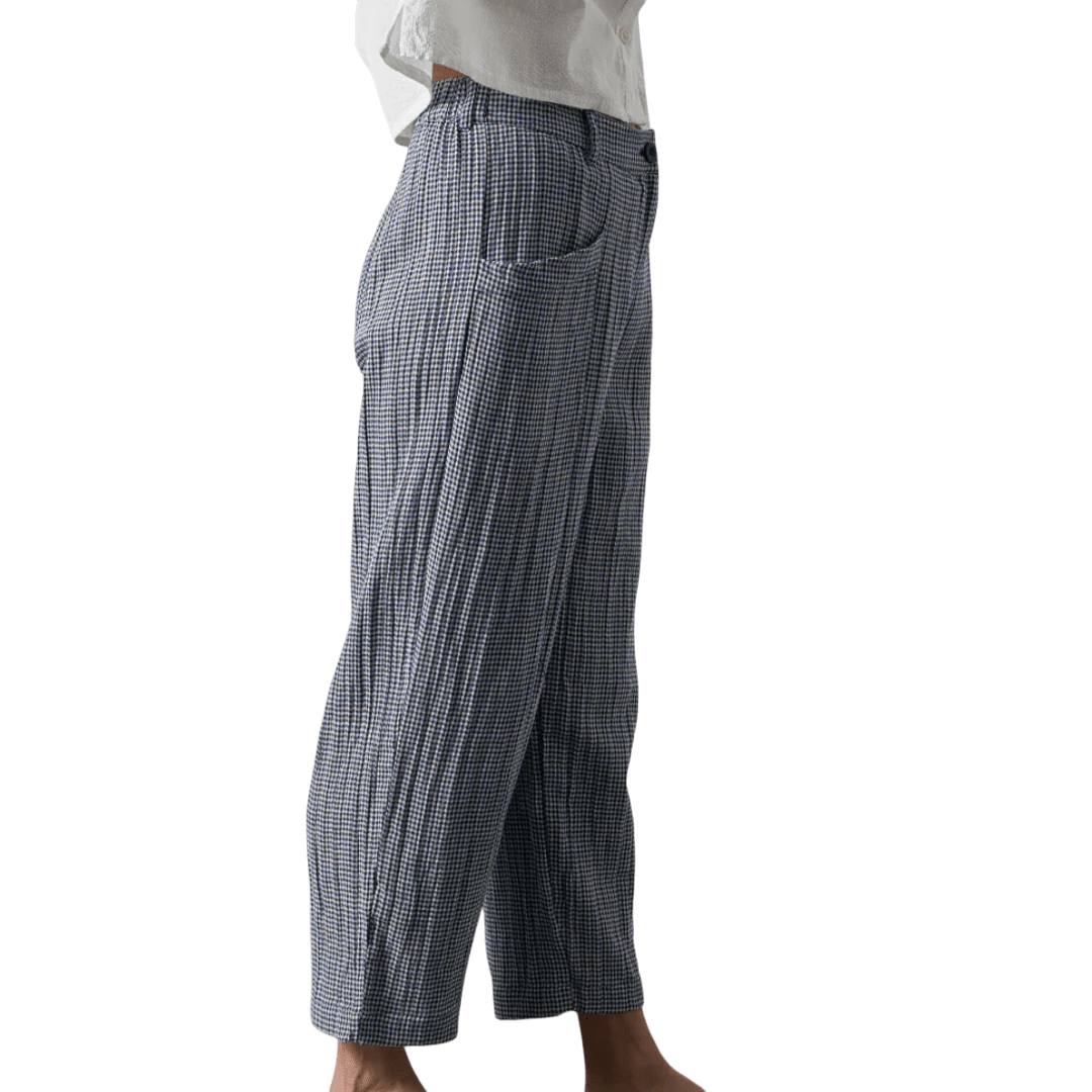 Bibico - Lorren Trousers - Navy Check - Regent Tailoring Salisbury