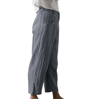 Bibico - Lorren Trousers - Navy Check - Regent Tailoring Salisbury