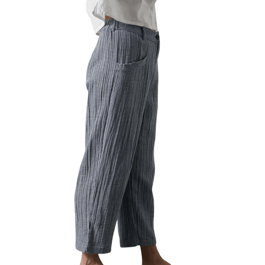 Bibico - Lorren Trousers - Navy Check - Regent Tailoring Salisbury