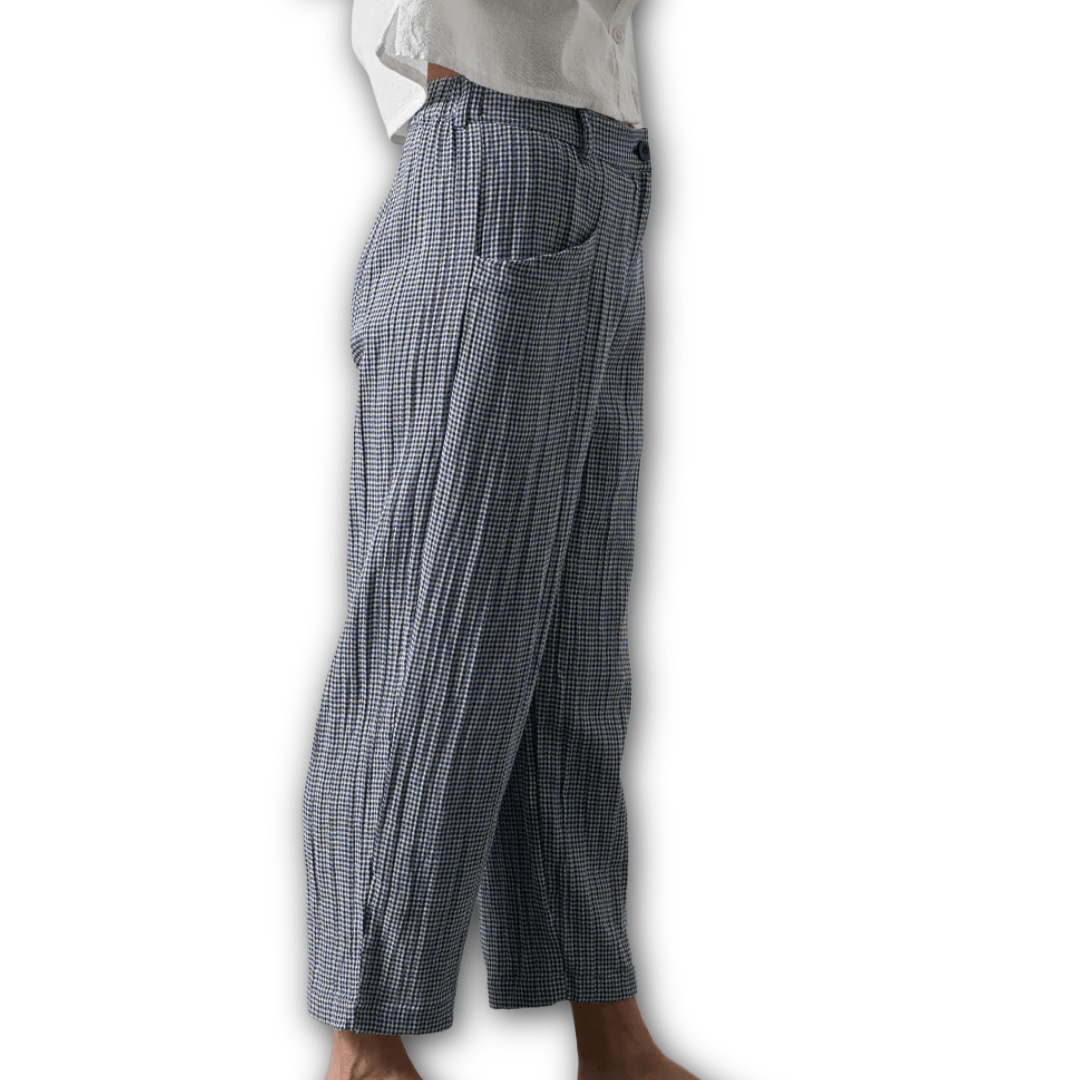 Bibico - Lorren Trousers - Navy Check - Regent Tailoring Salisbury