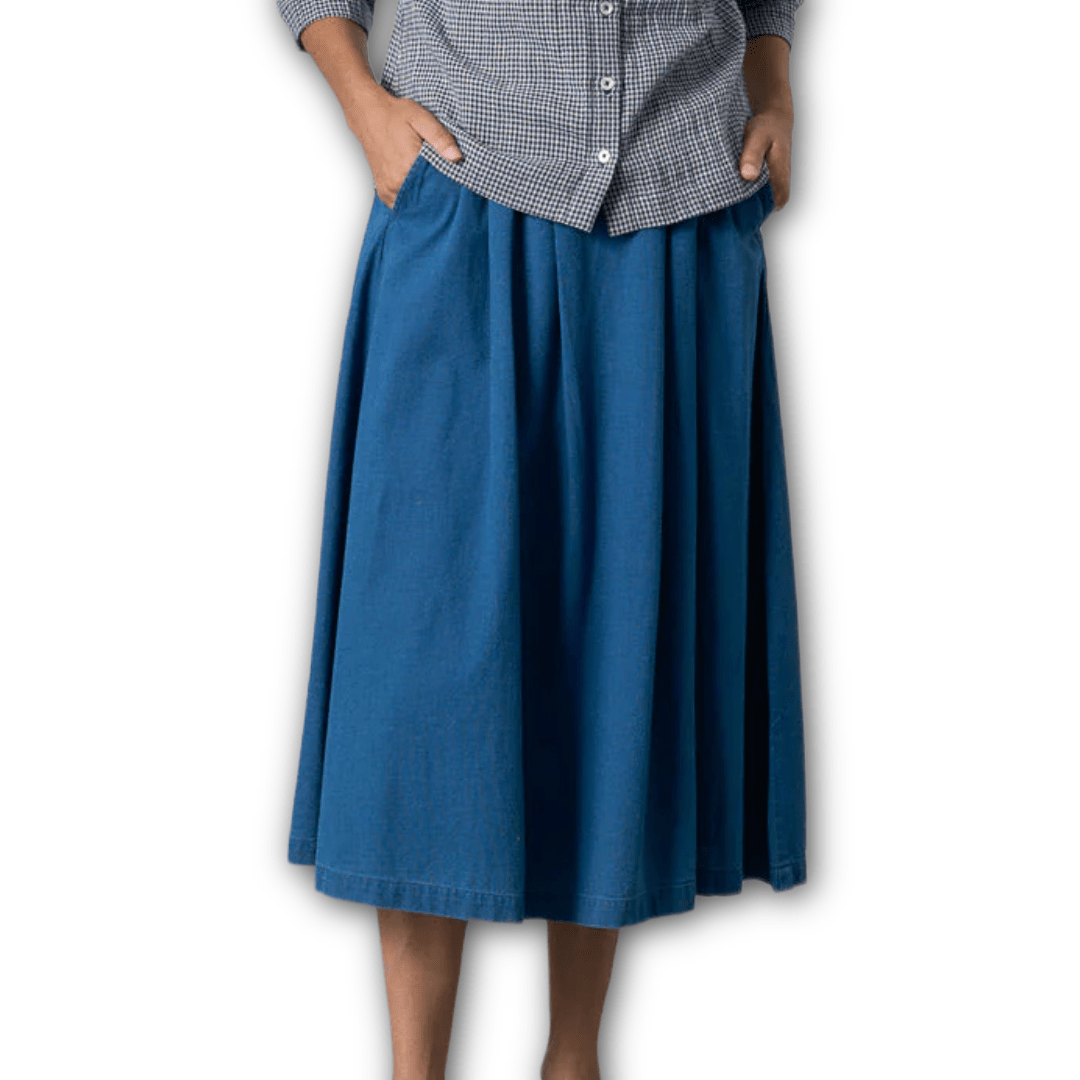 Bibico - Wander Midi Skirt - Textured Denim - Regent Tailoring Salisbury