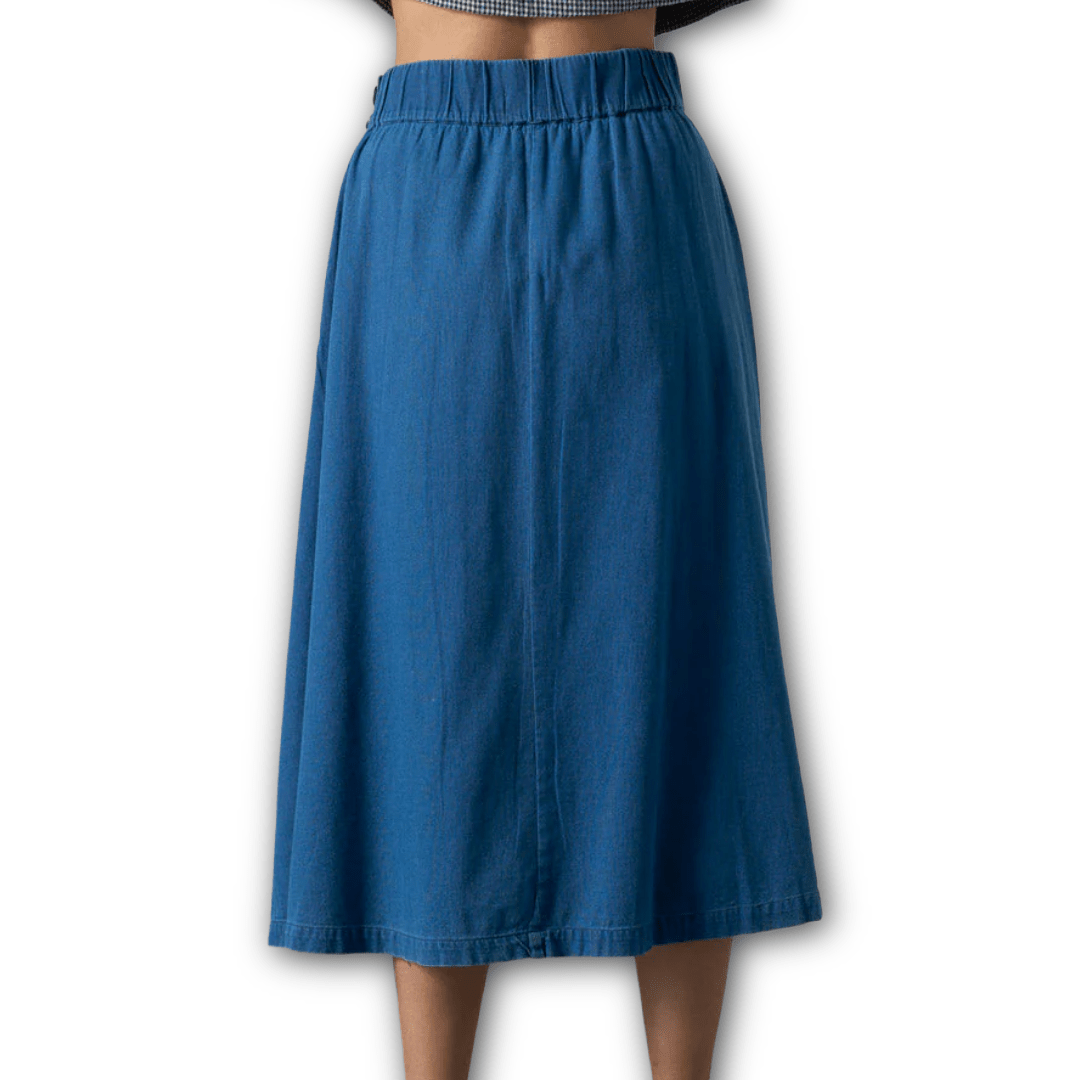 Bibico - Wander Midi Skirt - Textured Denim - Regent Tailoring Salisbury