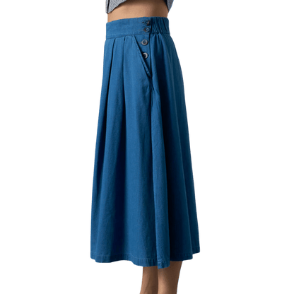 Bibico - Wander Midi Skirt - Textured Denim - Regent Tailoring Salisbury