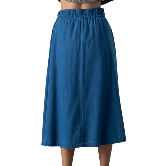 Bibico - Wander Midi Skirt - Textured Denim - Regent Tailoring Salisbury