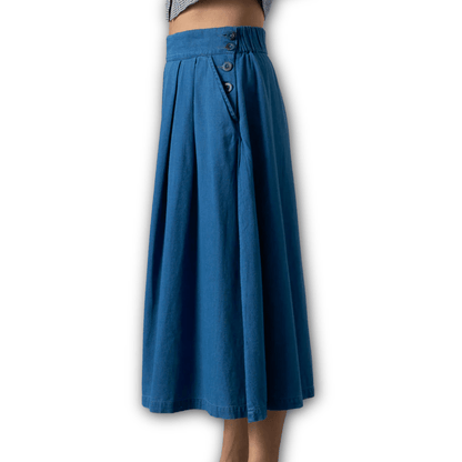 Bibico - Wander Midi Skirt - Textured Denim - Regent Tailoring Salisbury
