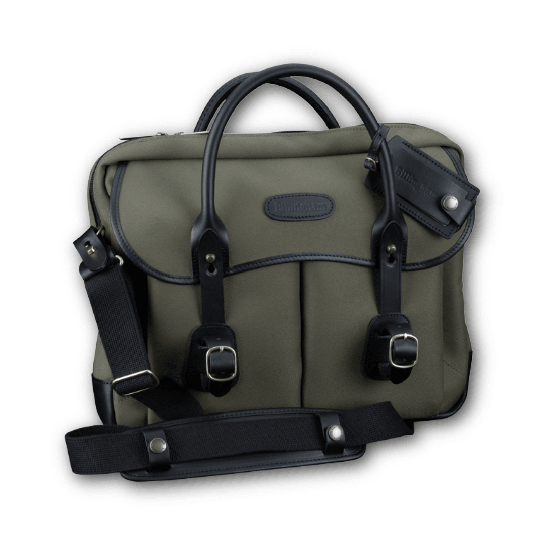 Billingham - Thomas Briefcase - Sage FybreNyte/Black Leather - Regent TailoringBillingham