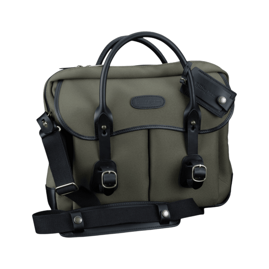 Billingham - Thomas Briefcase - Sage FybreNyte/Black Leather - Regent Tailoring Salisbury