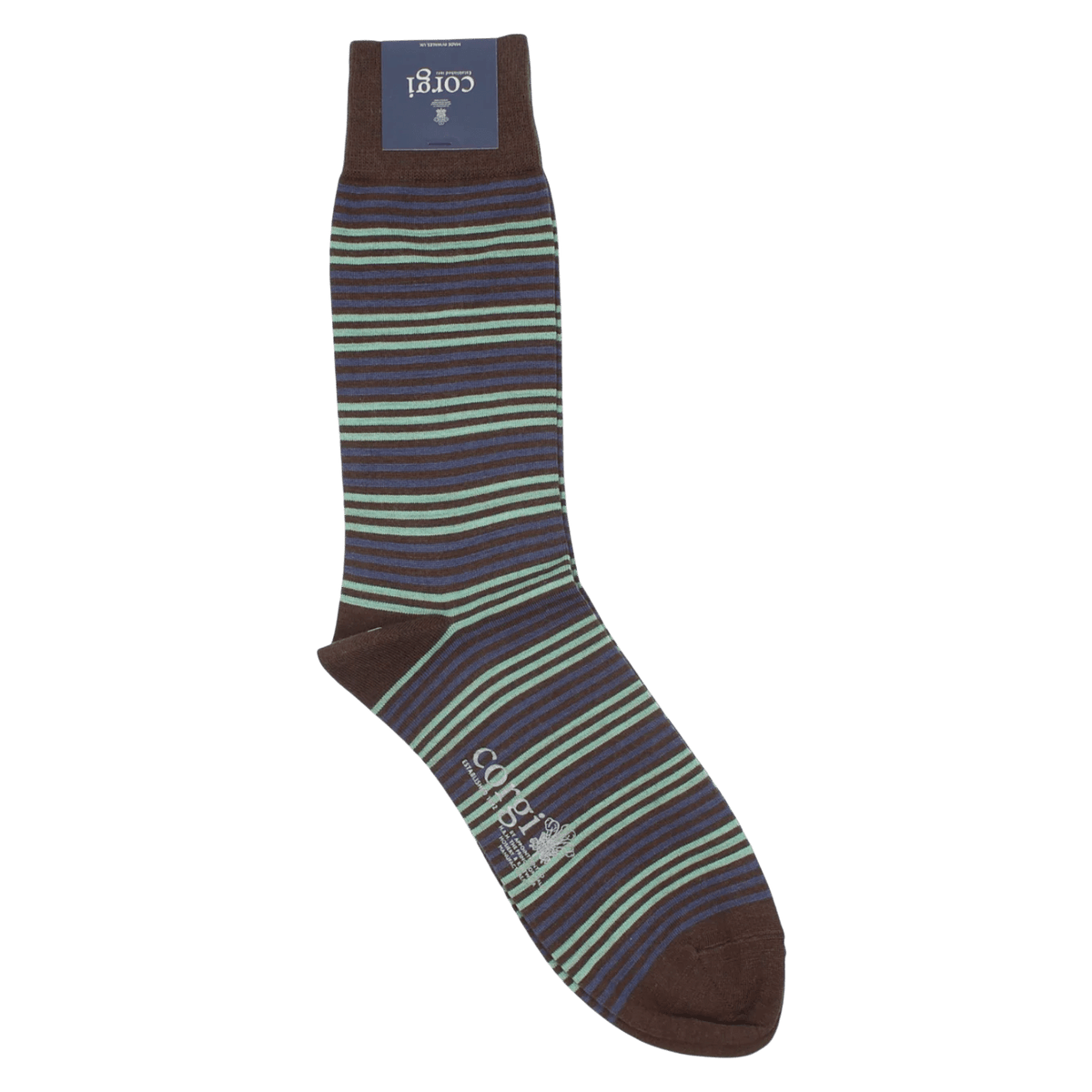 Corgi - Fine Gauge Wool Sock - Multi Stripe - Regent Tailoring Salisbury