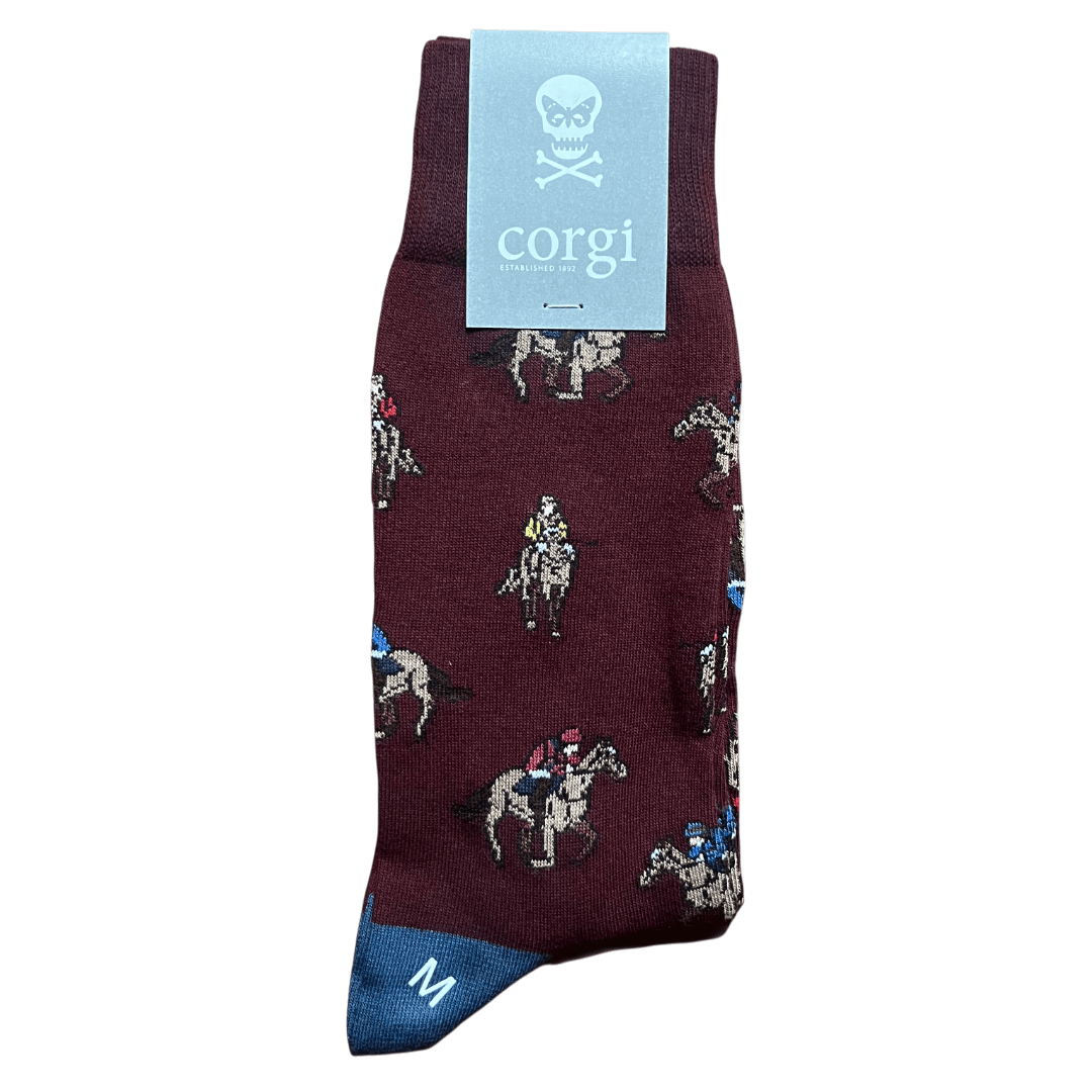 Corgi X Regent - Horse Racing - Cotton socks - Regent Tailoring Salisbury