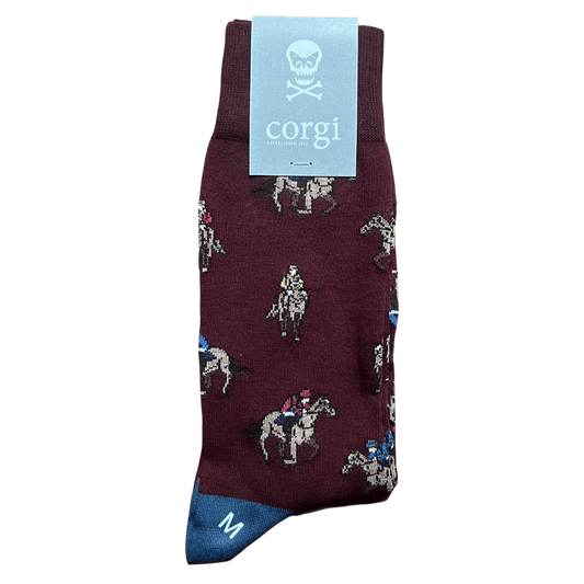 Corgi X Regent - Horse Racing - Cotton socks - Regent Tailoring Salisbury