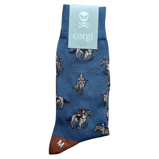 Corgi X Regent - Horse Racing - Cotton socks - Regent Tailoring Salisbury