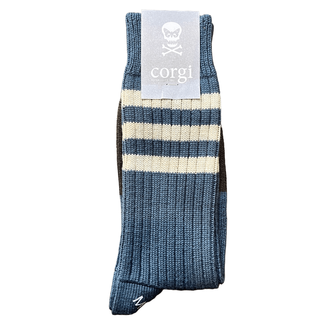 Corgi x Regent - Stripe Wool Socks - Regent Tailoring Salisbury