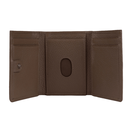 Dents - Aire Pebble Grain Leather Trifold Wallet - Chocolate - Regent Tailoring Salisbury
