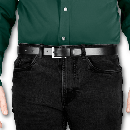DENTS - Heritage Lined Full-Grain Leather Belt - Black - Regent Tailoring Salisbury