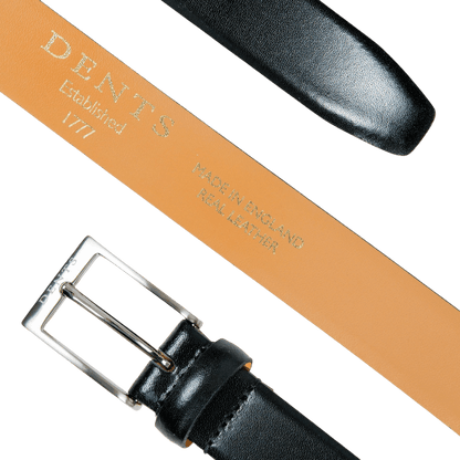 DENTS - Heritage Lined Full-Grain Leather Belt - Black - Regent Tailoring Salisbury