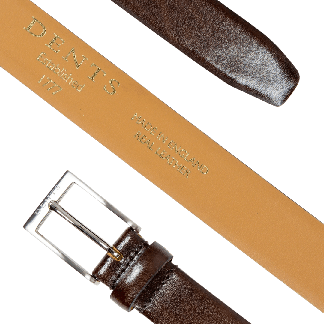 DENTS - Heritage Lined Full-Grain Leather Belt - Dark Brown - Regent Tailoring Salisbury