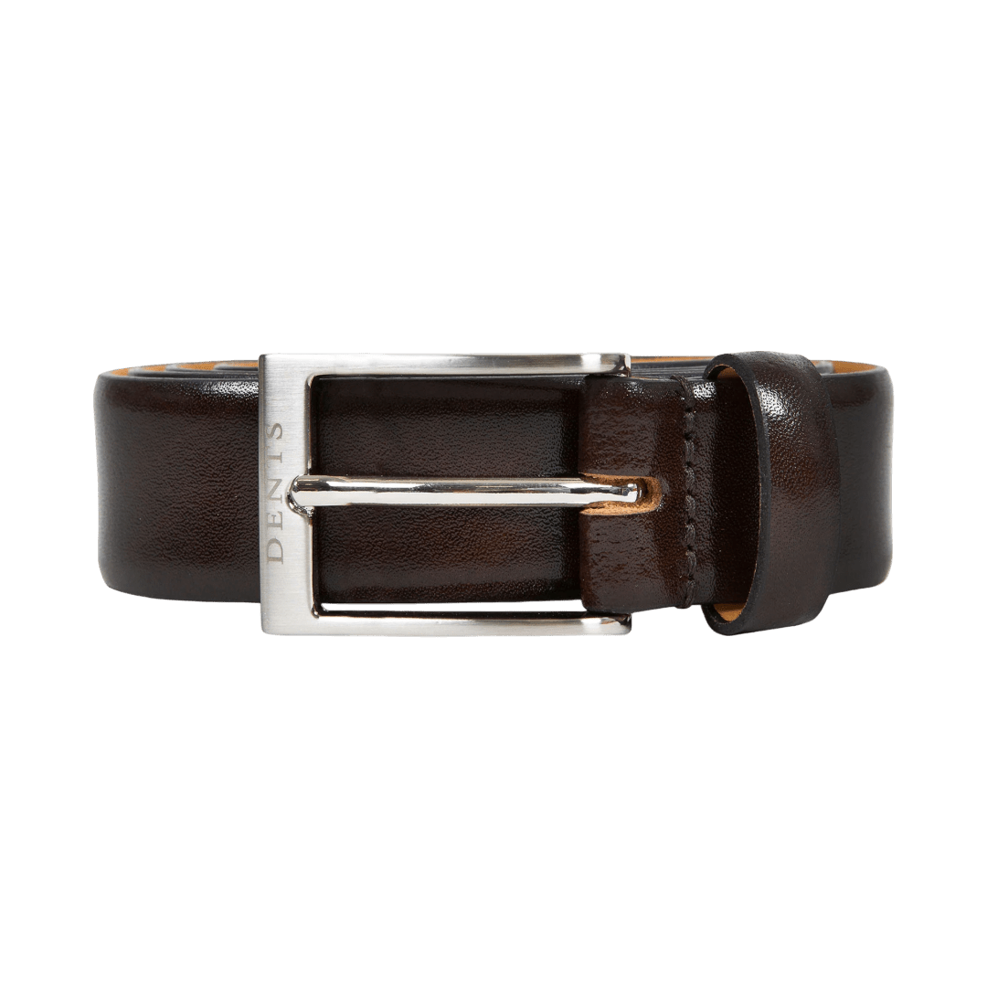 DENTS - Heritage Lined Full-Grain Leather Belt - Dark Brown - Regent Tailoring Salisbury
