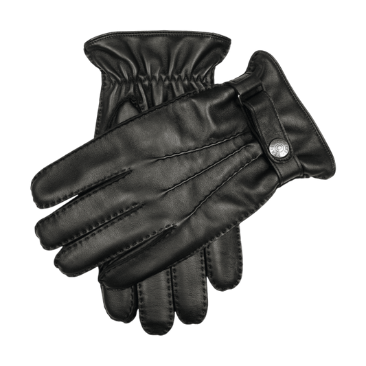DENTS - Tetbury - Men's Handsewn Three-Point Wool and Cashmere Blend-Lined Leather Gloves - Black - Regent Tailoring Salisbury