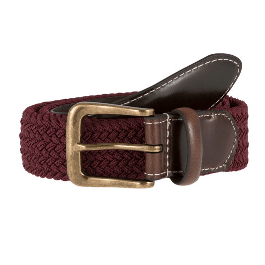 DENTS - Woven Stretch Belt - Burgundy - Regent Tailoring Salisbury