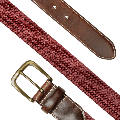 DENTS - Woven Stretch Belt - Burgundy - Regent Tailoring Salisbury