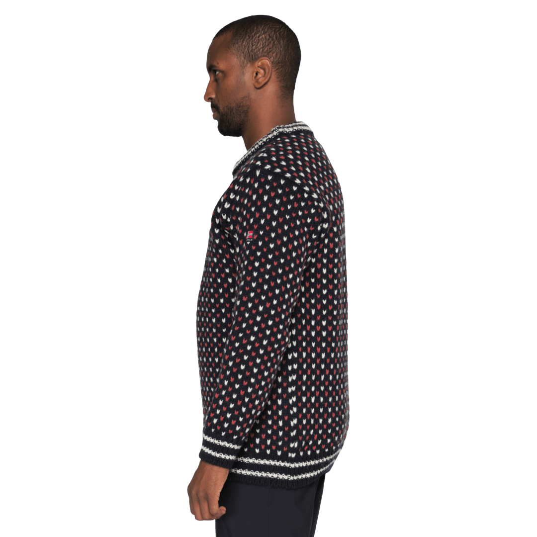 Devold - Nordsjø Two-Tone Wool Sweater - Ink - Regent Tailoring Salisbury