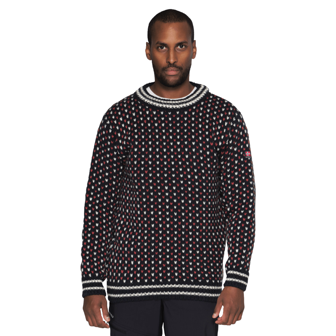 Devold - Nordsjø Two-Tone Wool Sweater - Ink - Regent Tailoring Salisbury