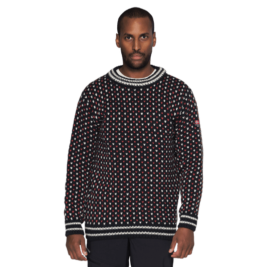 Devold - Nordsjø Two-Tone Wool Sweater - Ink - Regent Tailoring Salisbury