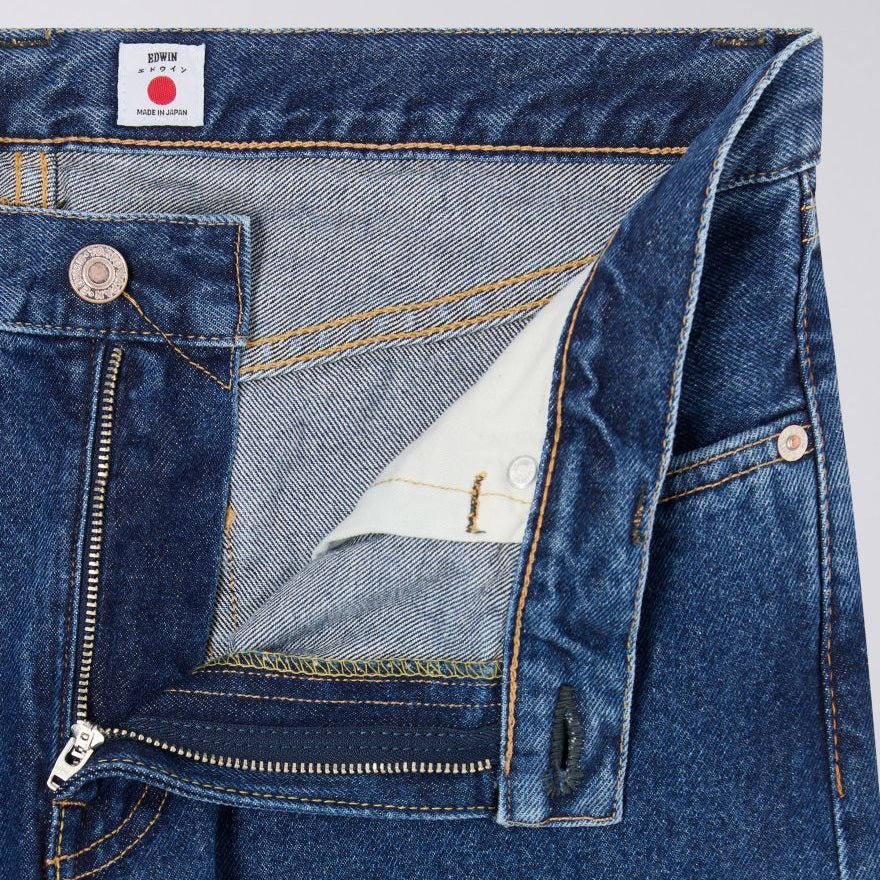 EDWIN - 12.5oz Regular Tapered Jean - Blue Mid Used - Regent TailoringEdwin