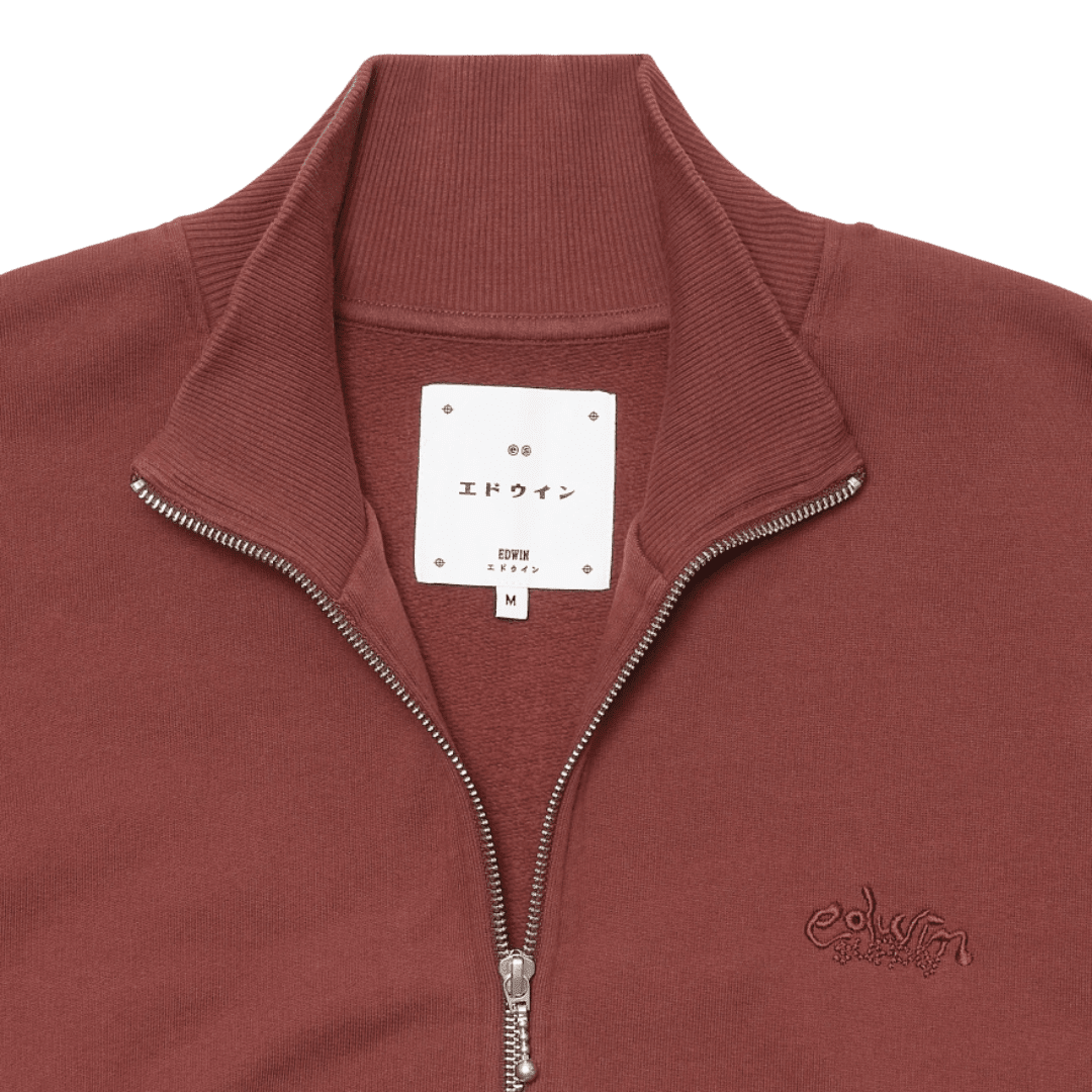 Edwin - Koji Half Zip Sweat - Rum Raisin - Regent Tailoring Salisbury