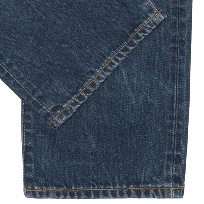 EDWIN Regular Straight Jeans in Blue Dark Used. Japanese 13.5oz Kaihara selvedge denim with a high rise, straight fit and authentic worn-in finish.