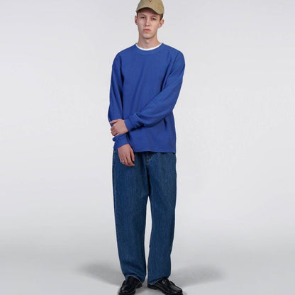 Edwin - Waffle Dizzy T-Shirt LS - Deep Ultramarine - Regent TailoringEdwin
