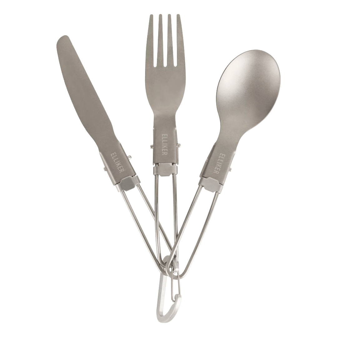 Elliker - Beldon 3 Piece Foldable Cutlery - Titanium - Regent Tailoring Salisbury