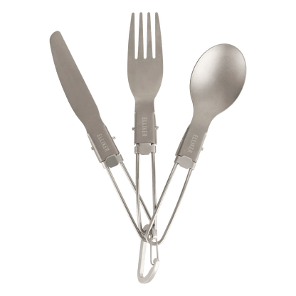 Elliker - Beldon 3 Piece Foldable Cutlery - Titanium - Regent Tailoring Salisbury