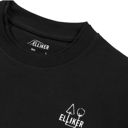 Elliker - Lawn Campfire Print Long Sleeve T-Shirt - Black - Regent Tailoring Salisbury