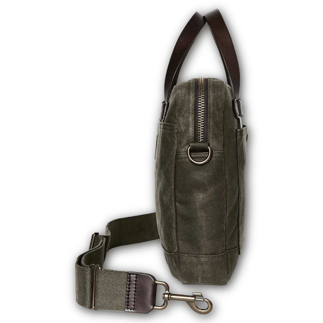FILSON - Tin Cloth Compact Briefcase - Otter Green - Regent TailoringFilson