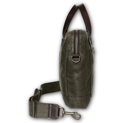 FILSON - Tin Cloth Compact Briefcase - Otter Green - Regent TailoringFilson